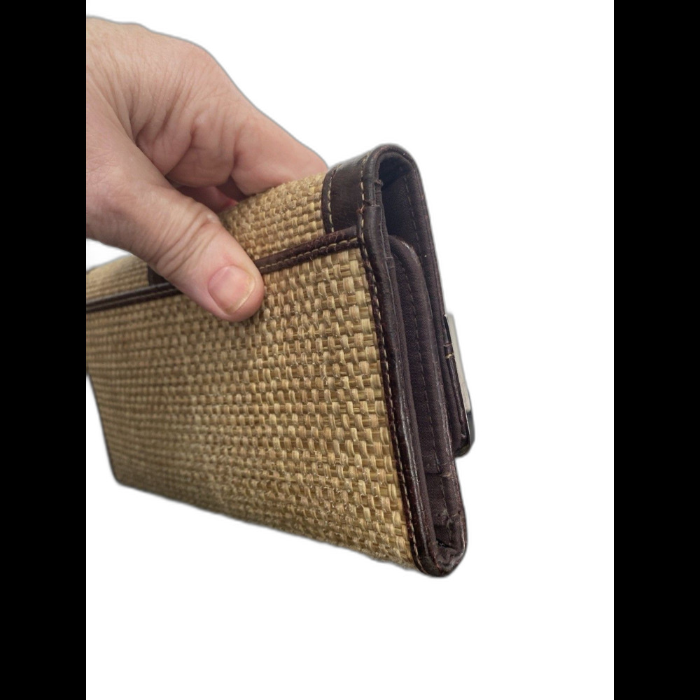 Weaved Leather Trifold Silver tone Hardware Wallet Unbranded - Picture 6 of 6